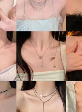 钛钢不掉色小蛮腰轻奢项链女夏网红小众高级设计感配饰锁骨链吊坠