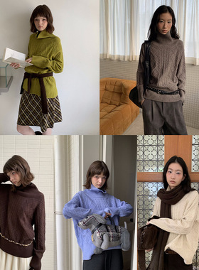 UNITY MODE 多巴胺高领针织衫毛衣女冬宽松百搭休闲打底衫251338