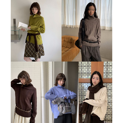 UNITY MODE 多巴胺高领针织衫毛衣女冬宽松百搭休闲打底衫251338