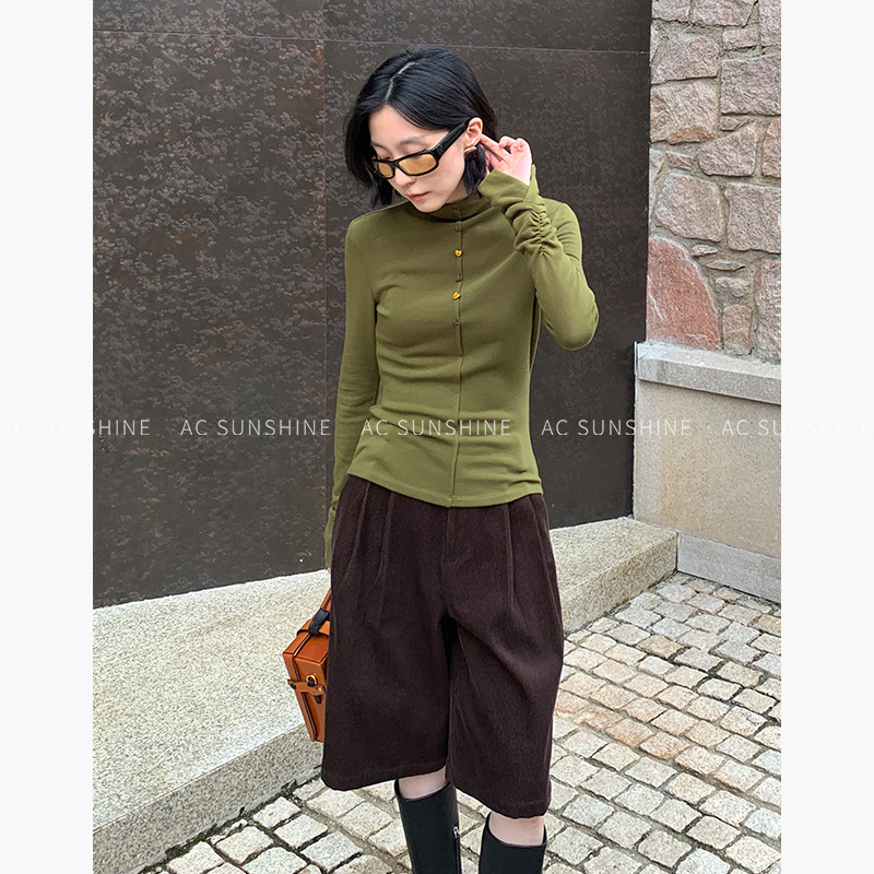 AC Sunshine甄选棉质感亲肤打底针织衫秋冬叠穿半高领上衣女