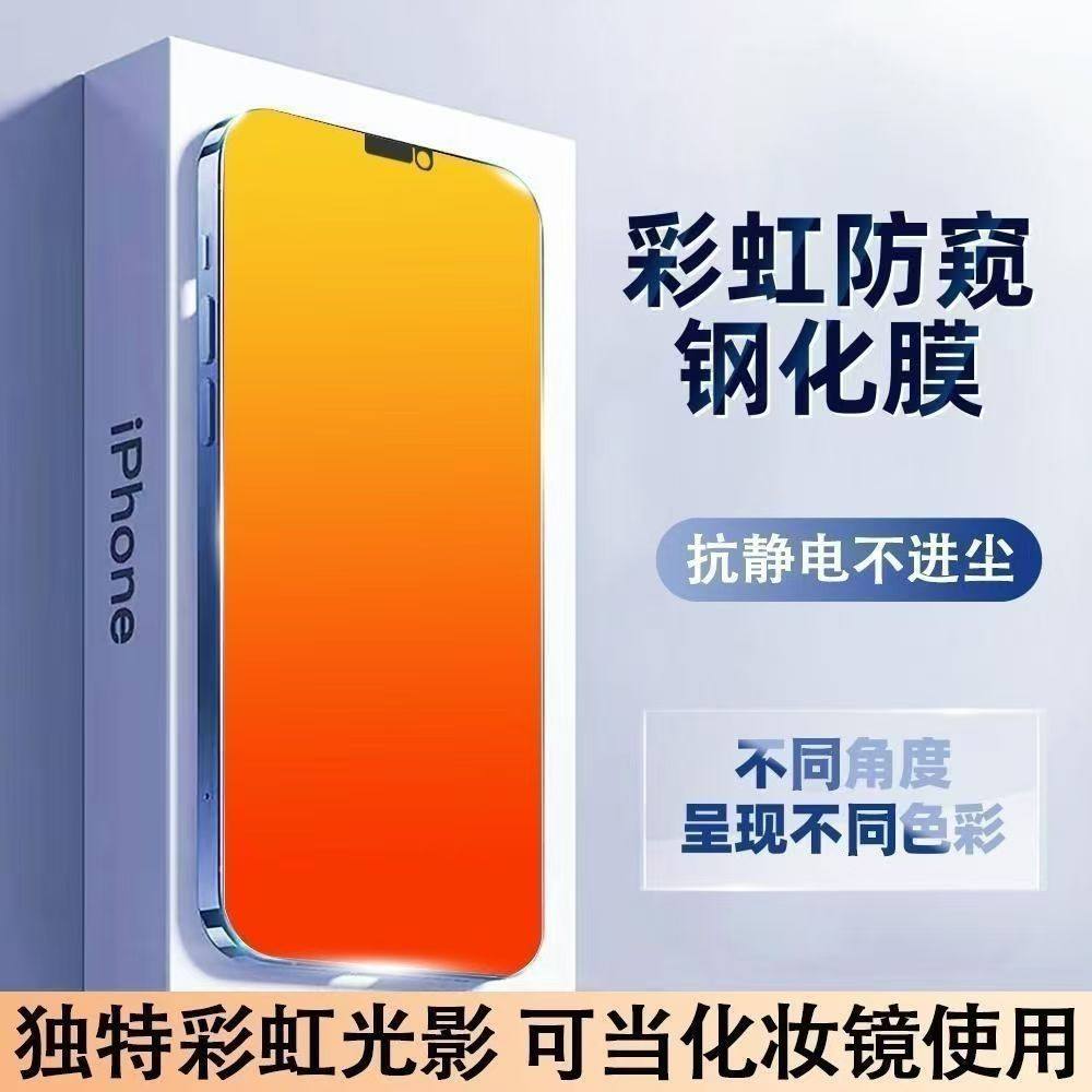 苹果炫彩渐变防窥防爆钢化膜