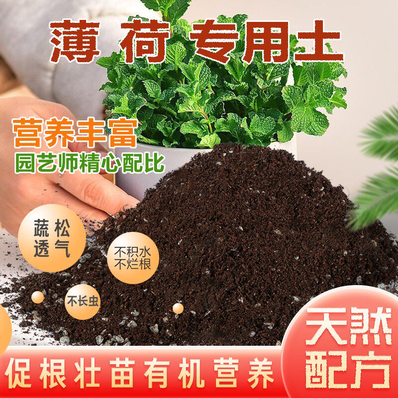 种薄荷专用土盆栽营养土培植土壤疏松透气含羞草花泥土种植土肥料