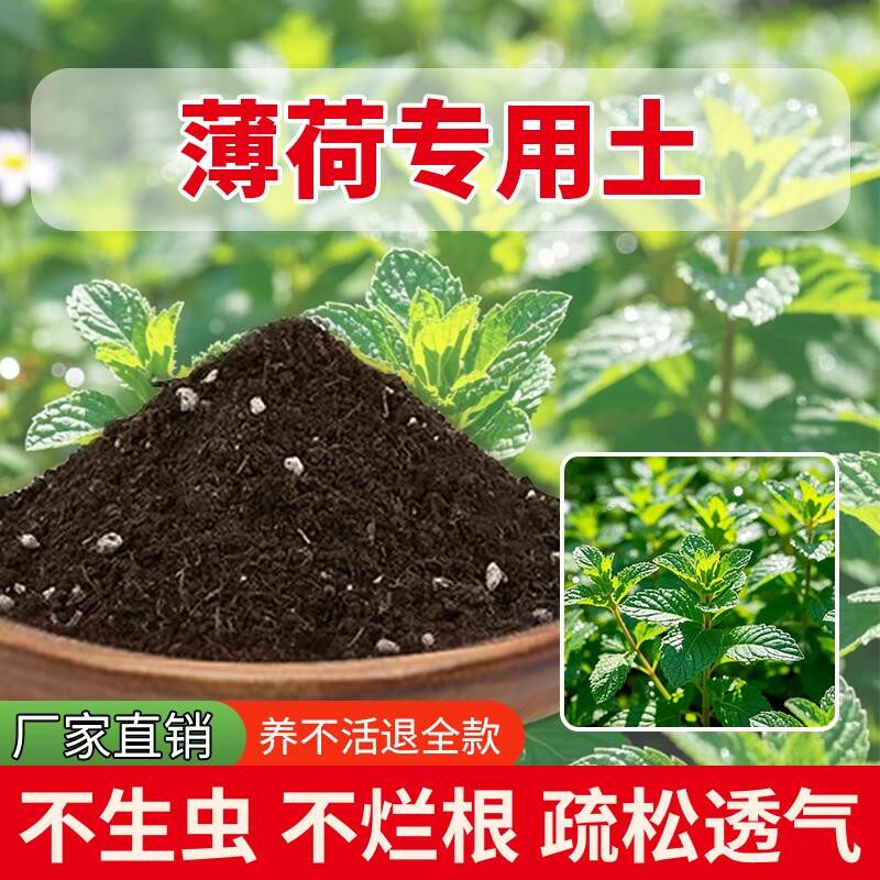 薄荷专用土养花种菜土泥土营养土天然花盆种植植物盆栽专用土花土