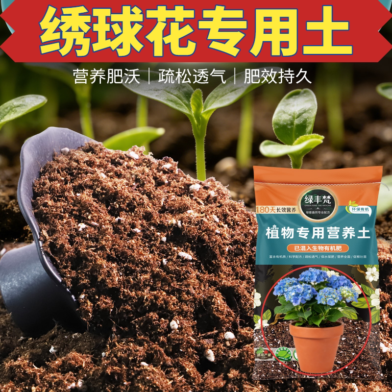 绣球花专用配方土根壮苗好增色园艺菜园种植土促开花园土促发芽