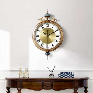 美式挂钟客厅装饰大气钟表艺术静音挂表个性创意时尚欧式家用时钟