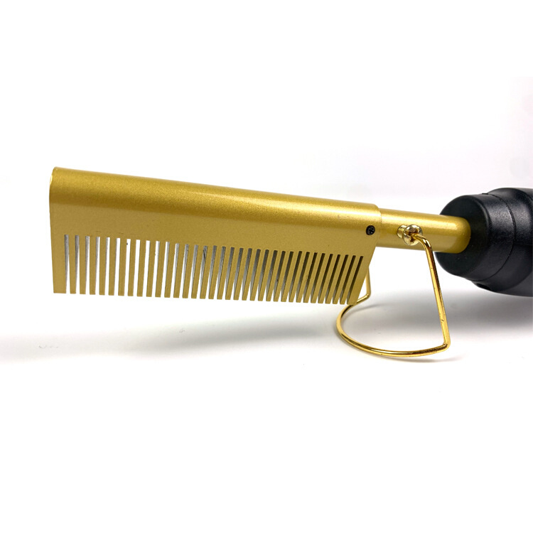 铜色梳干湿两用二合一卷发直发棒电动烫发梳子家用理发店直发器
