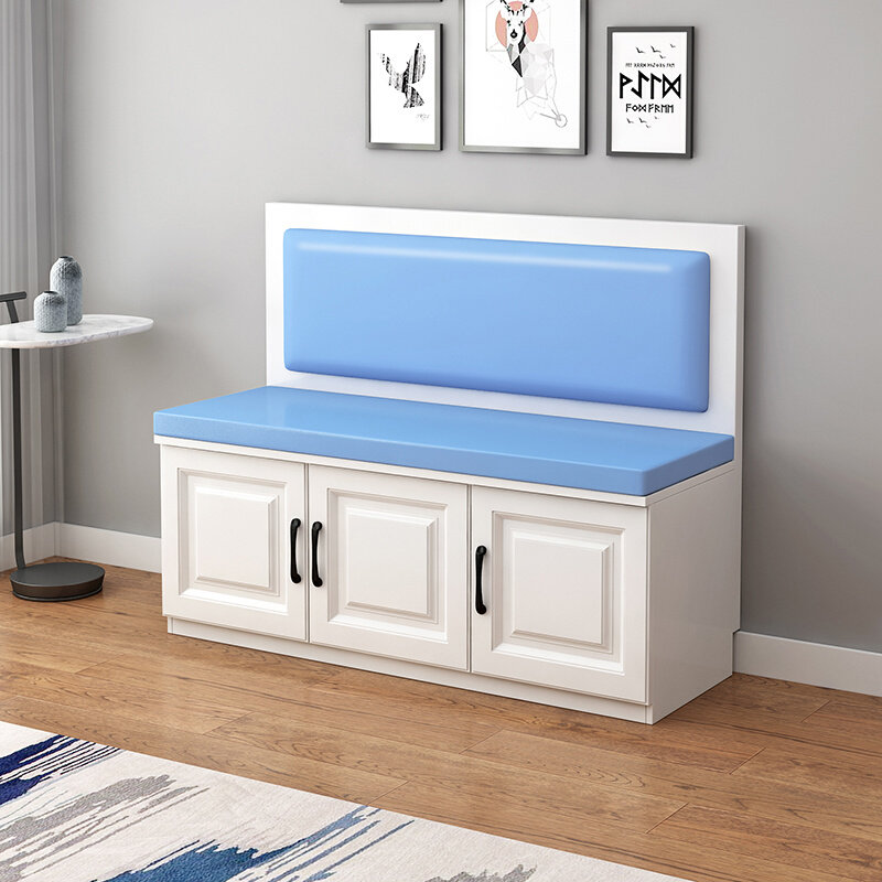 新品实木卡座对开门餐桌家用沙发凳美式储物柜R小户型餐厅卡座定