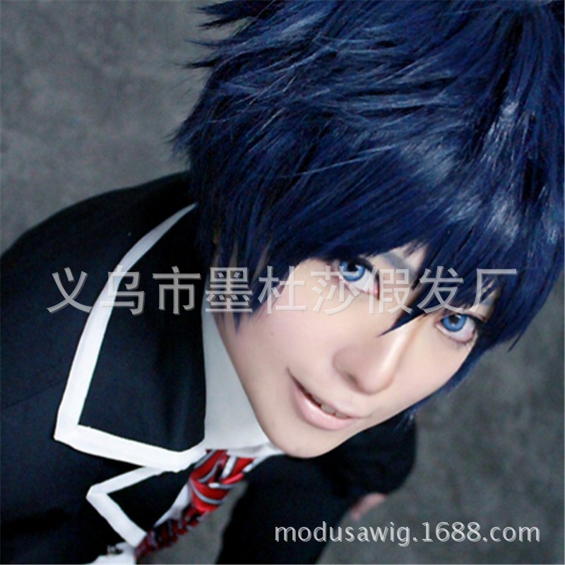 cosplay假发青之驱魔师奥村蓝色