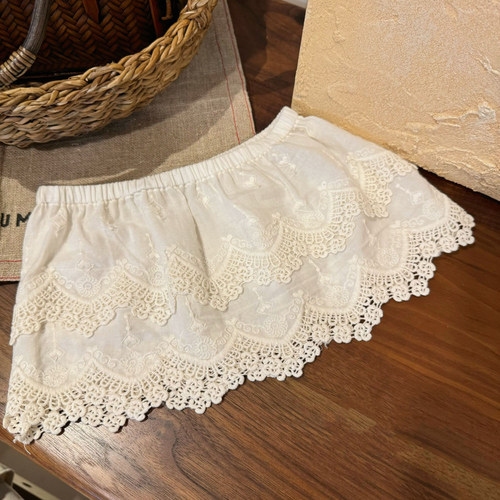 女童蕾丝叠穿遮胯半身裙