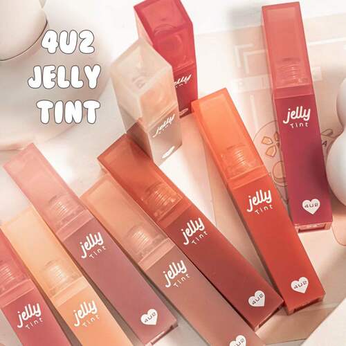泰国本土4U2 Jelly唇釉轻薄不沾杯纯欲哑光雾面持久染唇自然裸装