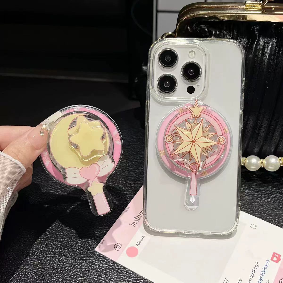 星星小底座魔法棒手机支架宿舍书桌可爱摆件手机平板两用支撑架