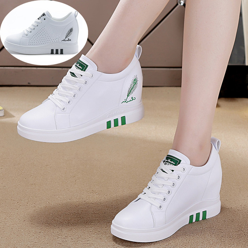 尹若欧增高韩版百冲孔透气小白鞋