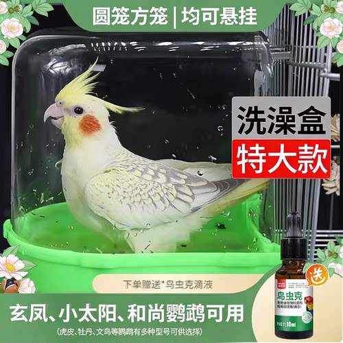 小太阳玄凤鹦鹉鸟用加大号洗澡盒