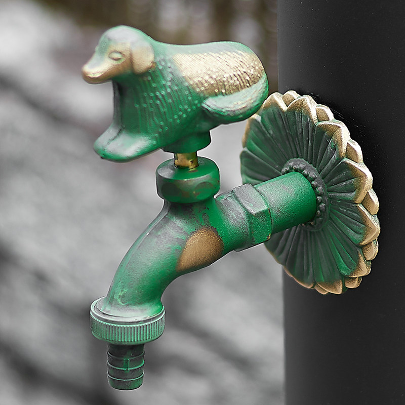 庭院复古青铜水龙头花园防冻
