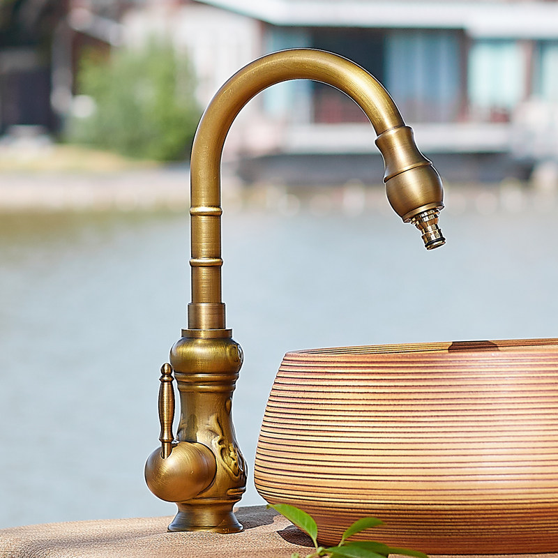 中式庭院户外冷热水龙头室外防冻全铜单冷浇花水嘴仿古高弯水笼头,家装主材,面盆龙头,淘宝优惠券,粉丝福利购,淘宝优惠卷
