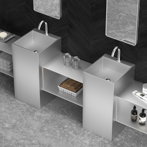 金色方形洗手盆304不锈钢材质