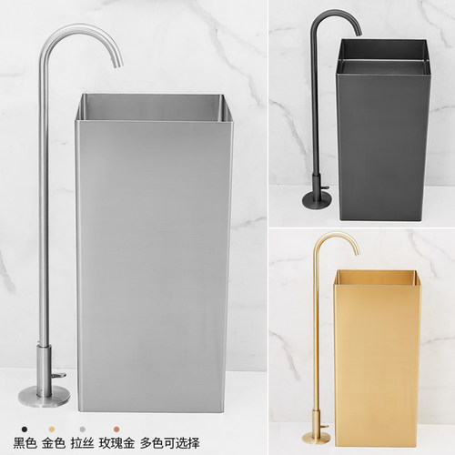 不锈钢立柱盆酒店民宿一体落地式