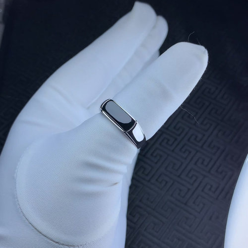 订做18k金墨翠戒指 翡翠墨翠马鞍  冰种墨翠 阳绿墨翠  白金2380