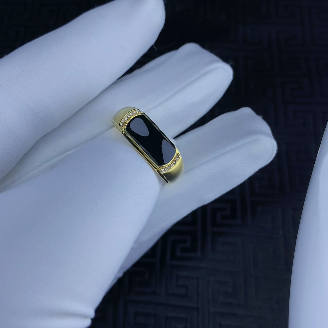 订做18k金墨翠戒指 翡翠墨翠马鞍 冰种墨翠 阳绿墨翠 送家人