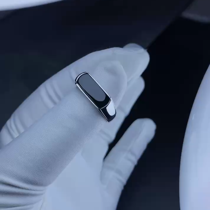 订做18k金戒指 马鞍墨翠戒指 天然A货墨翠 缅甸墨翠戒指