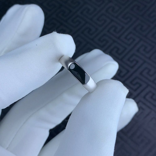 订做18k金墨翠戒指 翡翠墨翠马鞍 冰种墨翠 阳绿墨翠 送家人