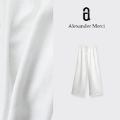 D25T41302 质感高货天丝亚麻丝滑超软糯直筒裤 自制系列 德芙裤