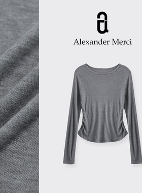 【糯叽叽】桑蚕丝+山羊绒 超舒服 掐腰显身材打底衫 D25T72104