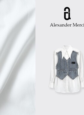 【自制系列-野系丹宁】重磅可拆卸牛仔马甲真两件衬衫 D25T41201