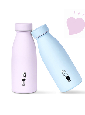 FINERWORLD情侣保温杯小巧便携 316不锈钢牛奶杯 保温水杯男可爱