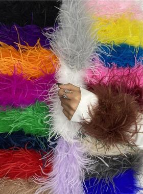 跨境5cm宽鸵鸟毛啪啪圈手镯亚马逊拍拍圈手环舞台表演配