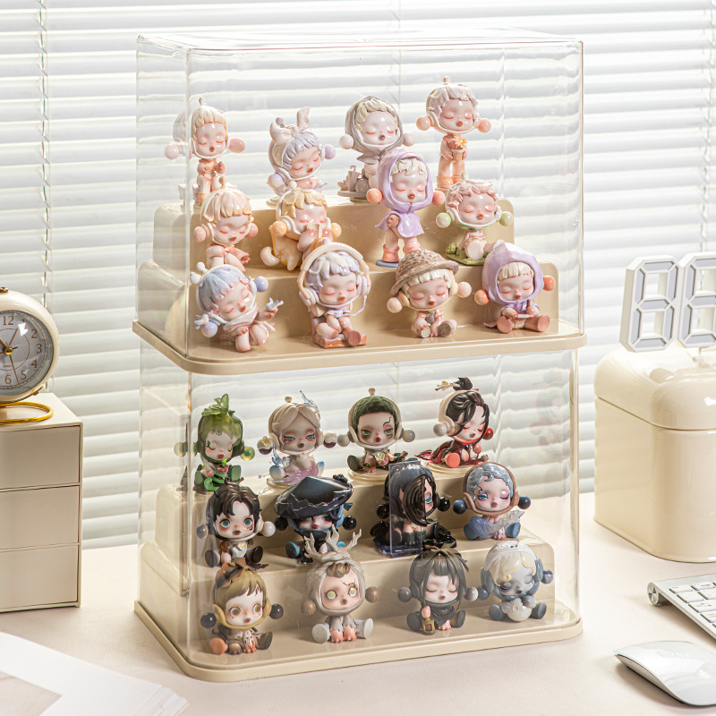 盲盒收纳展示架亚克力透明防尘乐高手办摆件大容量泡泡玛特收纳盒