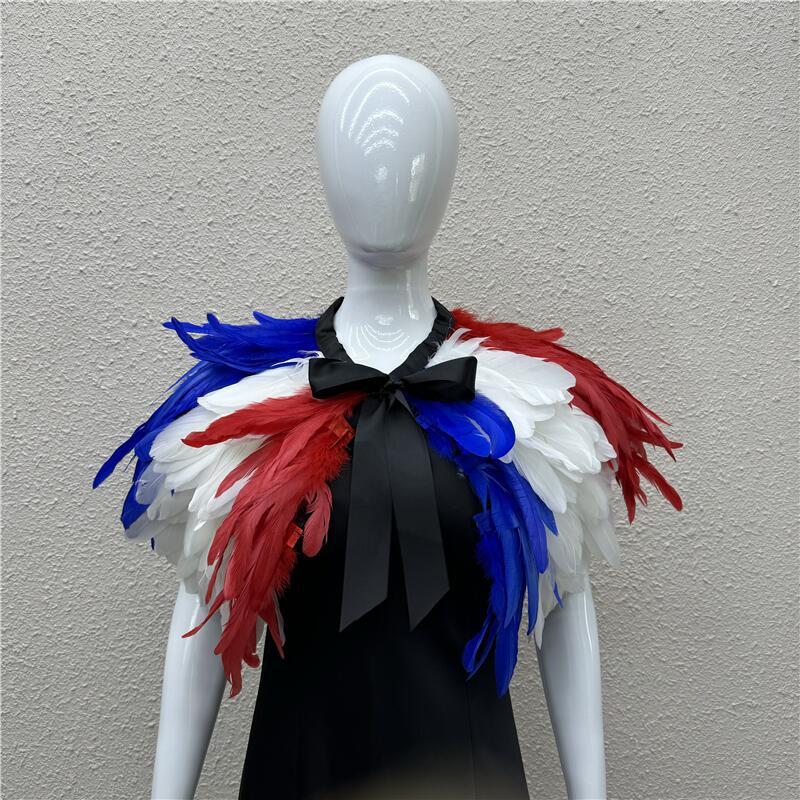 美国独立日装扮装饰羽毛披肩斗篷万圣节化妆舞会服装节日庆典服饰