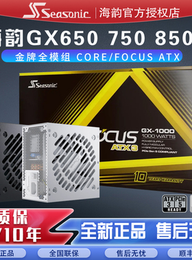 海韵FOCUS GX750W电源850W金牌全模组1000W台式CORE电脑电源650W