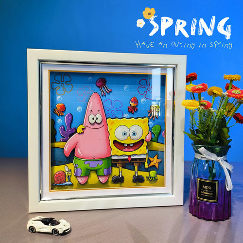 海绵宝宝立体画卧室手工