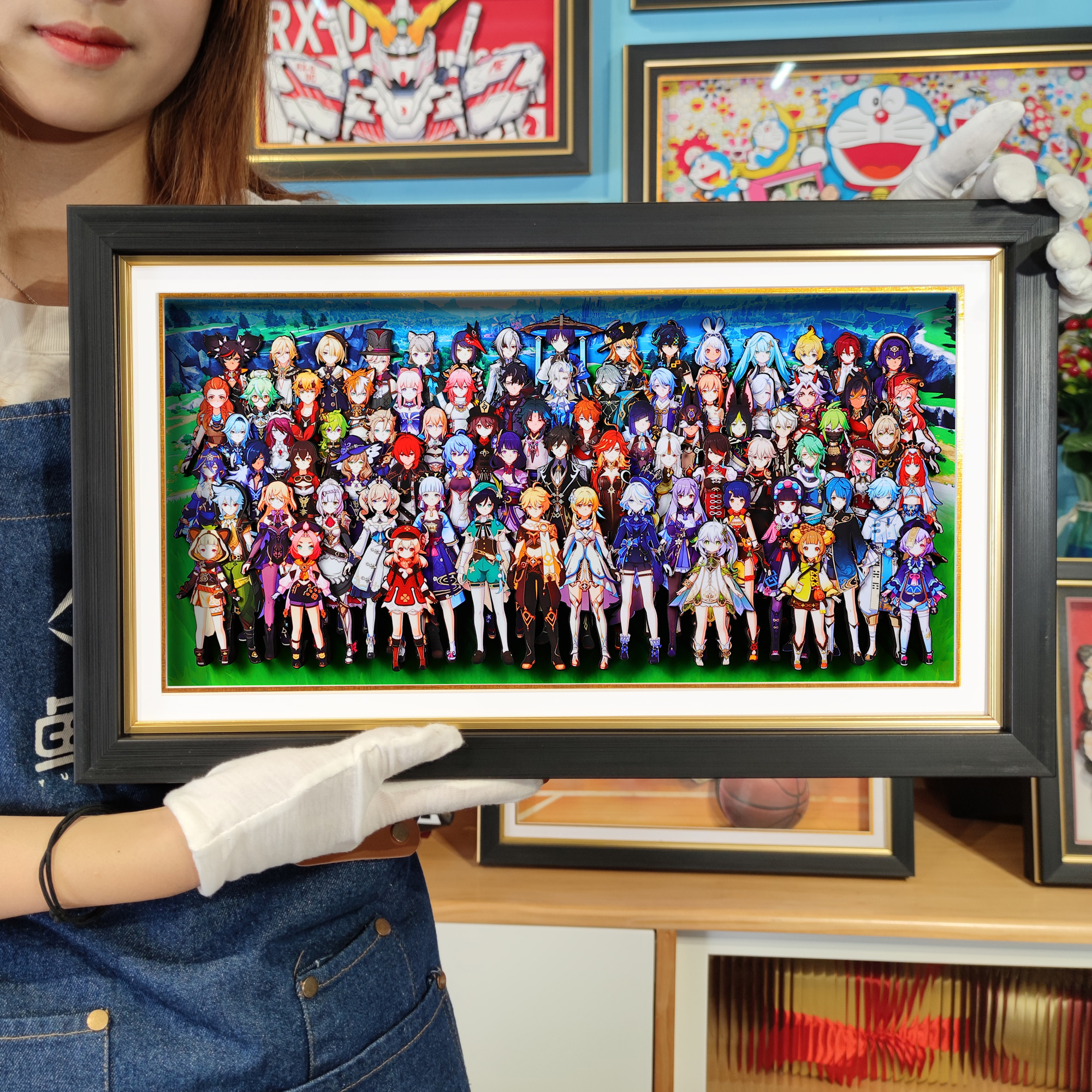 原神 全家福  纸艺立体画 手工画 客厅卧室装饰画 生日礼物图片