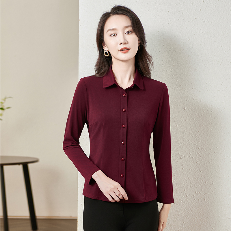 香沐兰秋季2025新款纯色衬衫时尚洋气妈妈装今年流行显瘦遮肉上衣