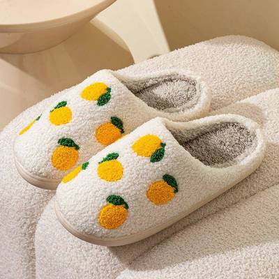 Cute Fruit Women Slippers Winter Indoor Warm Soft SolVVQe Br
