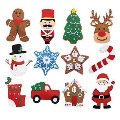 New Kids Sewing Kit Felt Christmas DIY Crafts Girls Boys Edu