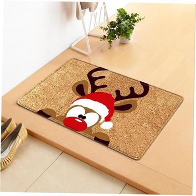 Christmas Decorations Doormat,Merry Xmas Gnomes Elk Rug Indo