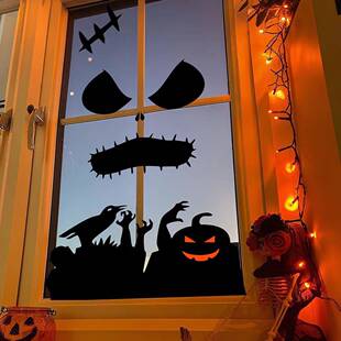 Halloween decorations room door stickers window decor skelet