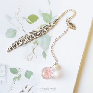 Creative Flower specimens Bookmark Pendant Metal Book mark S