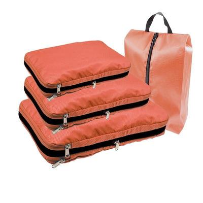 Travel Compression Packing Cubes With Shoe Bag Portable Fold