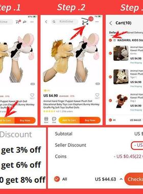 Anmal Hand Fnger Puppet Plushed Dold1zfbXlWl Educatonal Baby