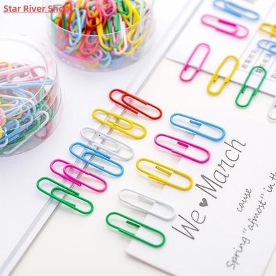 50pcs/box Rainbow Colored Paper Clip Metal Clips Memo C无品