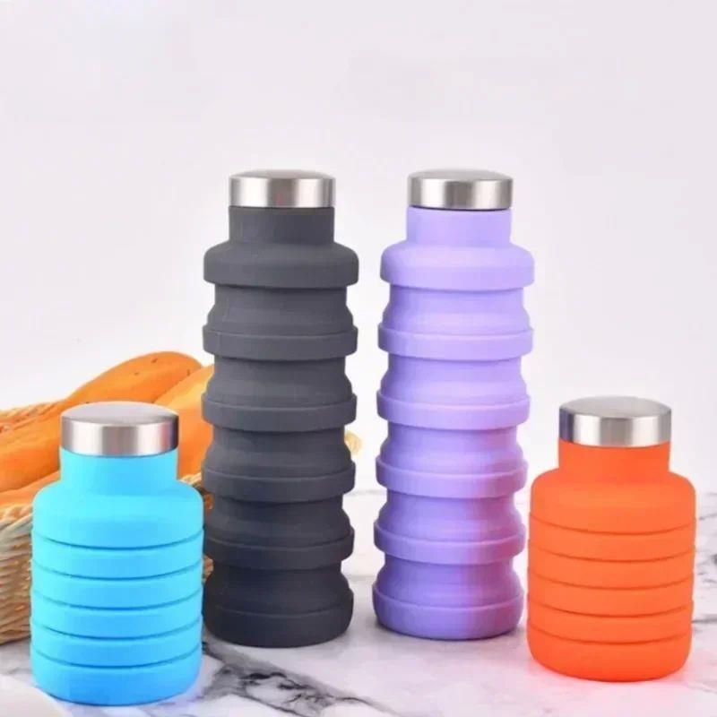 New Portable Silicone Water Bottle Retractable Folding Coffe