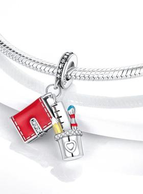 Red Color Series Charms Beads 925 Silver Blood Heart Love Ca