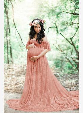 New Maternity Lace Dress Gowns for Photo Shoot Pregnant Dres