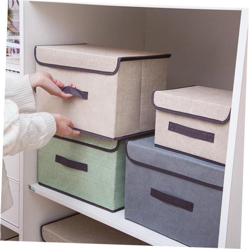Cotton Linen Storage Box Organizer Home Clothes Luggage Bag