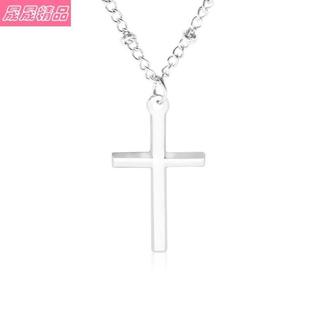 Metal cross bead chain necklace men and women couple jewelry