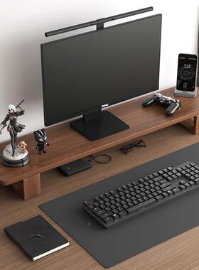 Large Dual Monitor Stand Ri无品牌/ser, Solid Wood Desk Shelf